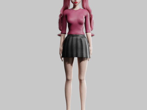 Cute teen woman V32357 3Dモデル