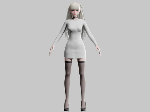 Cute Young Woman V30563 3D Model
