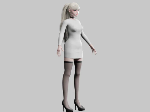 Cute Young Woman V30563 3D Model