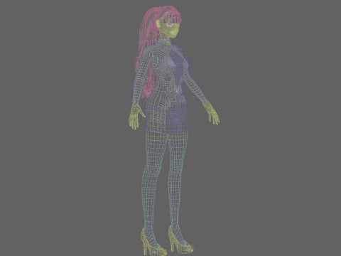 Cute Young Woman V30563 3D Model
