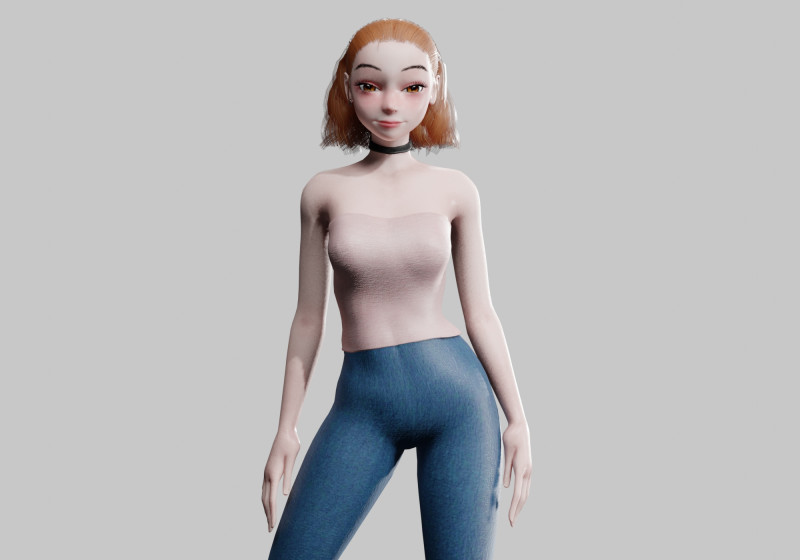 Pretty Basic Woman V23825 3D Model .c4d .max .obj .3ds .fbx .stl .blend