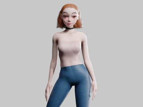 सुंदर बुनियादी महिला V23825 3D मॉडल