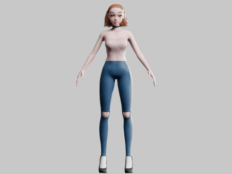 Pretty Basic Woman V23825 3D Model