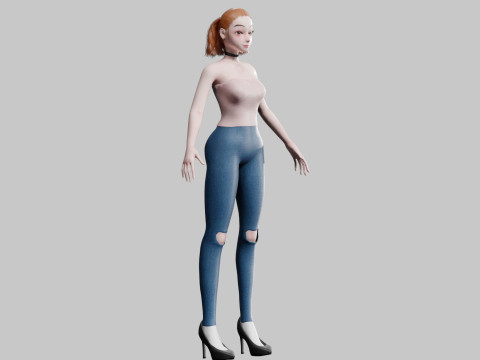 Pretty Basic Woman V23825 3D Model