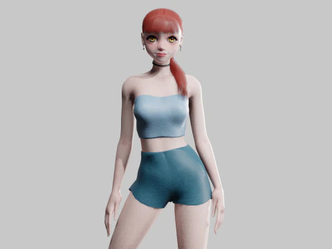 सुंदर क्लासिक महिला V19919 3D मॉडल