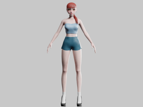 Pretty classic woman V19919 3D Модель