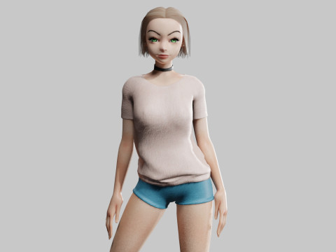 Pretty cool woman V26208 3D Model