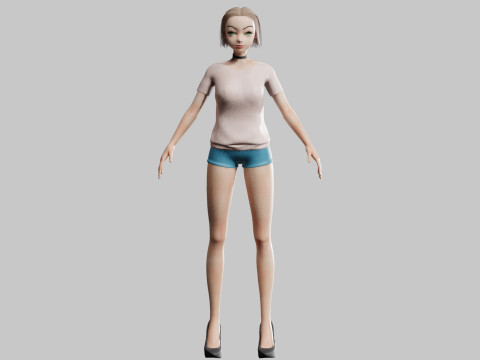 Pretty cool woman V26208 3D Модель