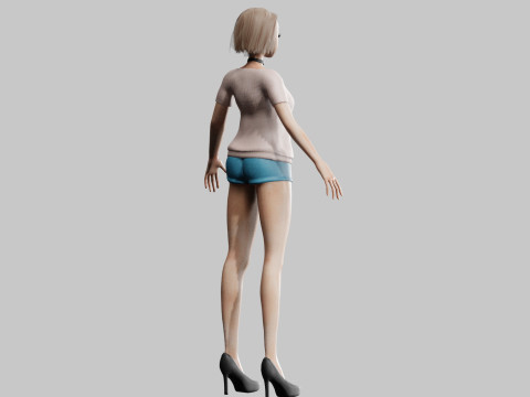 Pretty cool woman V26208 3D Модель