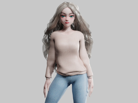 Pretty cute Woman V38595 3D Модель