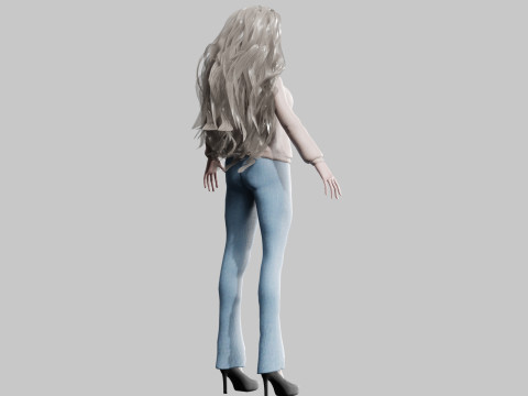 Pretty cute Woman V38595 Model 3D
