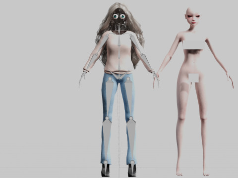 Pretty cute Woman V38595 Model 3D