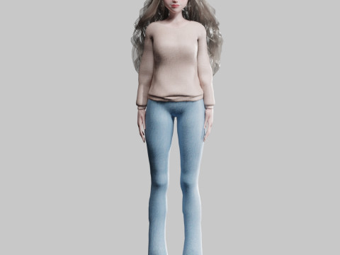 Pretty cute Woman V38595 Model 3D