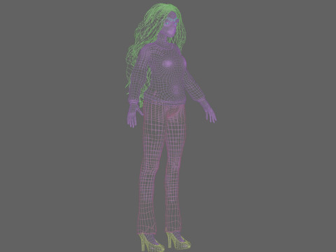 Pretty cute Woman V38595 Model 3D