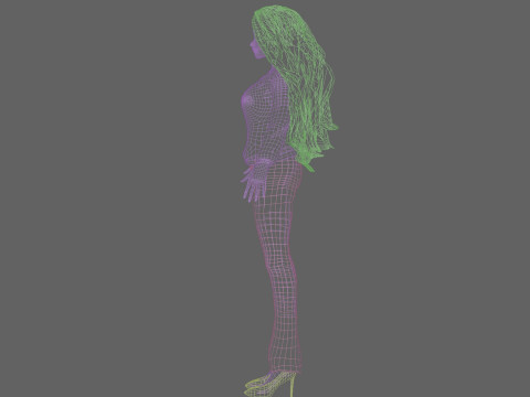 Pretty cute Woman V38595 Model 3D