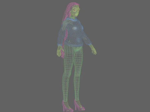 Mulher bastante padr&atilde;o V32217 Modelo 3D