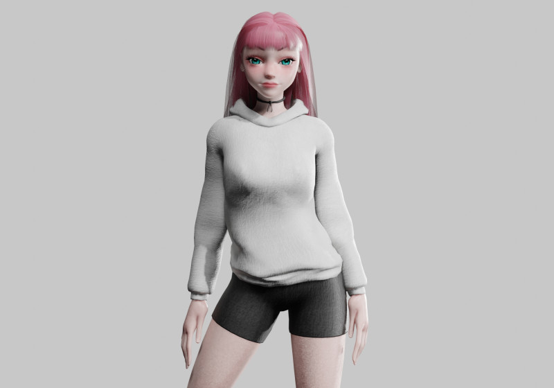 Pretty stylized woman V29220 3D मॉडल .c4d .max .obj .3ds .fbx .stl .blend