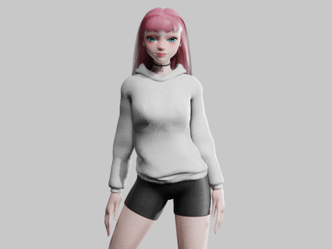 Pretty stylized woman V29220 3D Model