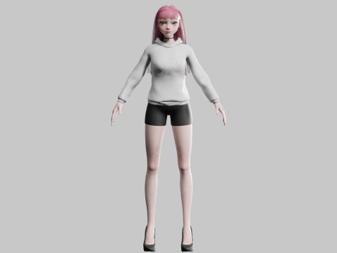 Pretty stylized woman V29220 3D मॉडल