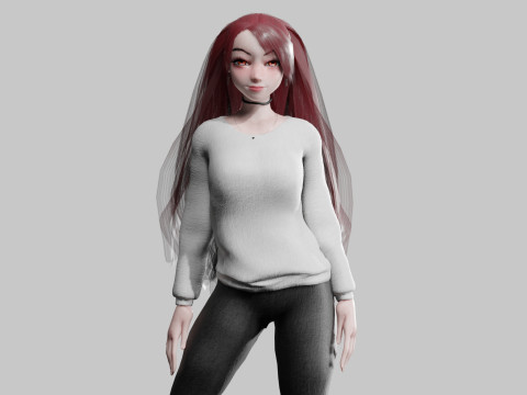 Pretty teen Woman V30741 3D Model