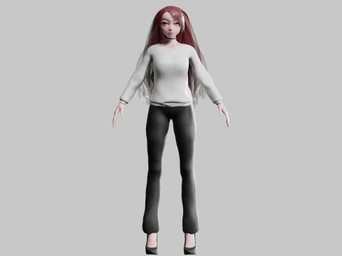 Pretty teen Woman V30741 3D Model