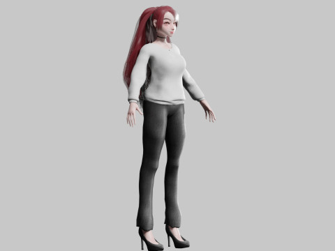 Pretty teen Woman V30741 3D Model