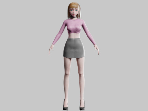Pretty Young woman V26756 3D Modell