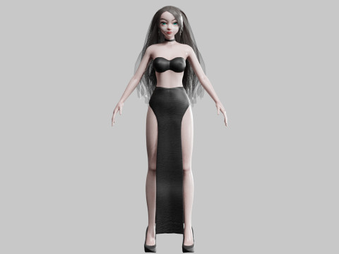 Standard cute Woman V28629 3D 模型