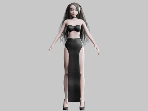 Standard cute Woman V28629 3D Model