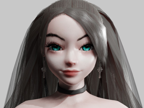 Standard cute Woman V28629 3D 模型