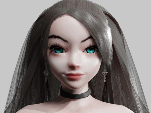 Standard cute Woman V28629 3D Model