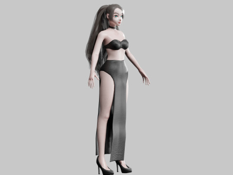 Standard cute Woman V28629 3D 模型