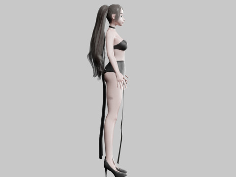 Standard cute Woman V28629 3D 模型
