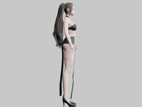 Standard cute Woman V28629 3D Model