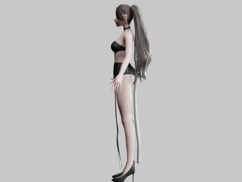 Standard cute Woman V28629 3D 模型