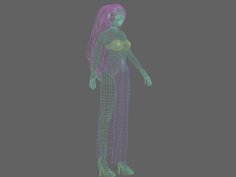 Standard cute Woman V28629 3D Model