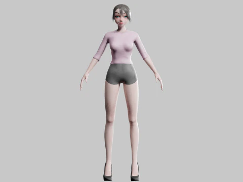 Standard Pretty woman V19877 3D Model