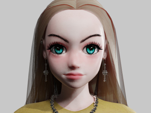 Stylized cute Woman V31246 Modèle 3D