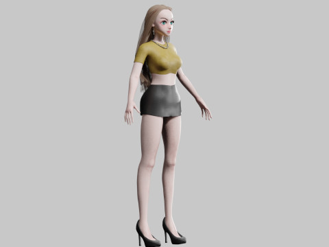 Stylized cute Woman V31246 Modèle 3D
