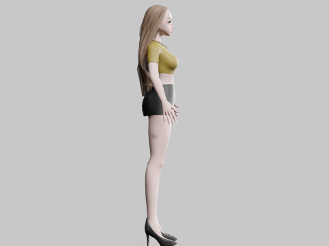 Stylized cute Woman V31246 Modèle 3D