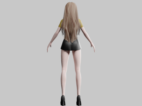 Stylized cute Woman V31246 Modèle 3D