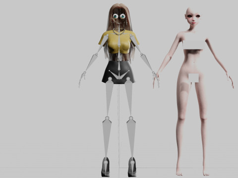Stylized cute Woman V31246 Modèle 3D