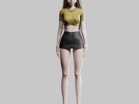 Stylized cute Woman V31246 Modèle 3D