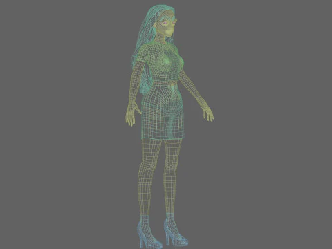 Stylized Pretty Woman V30835 3D Model