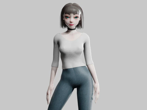 Sweet cute Woman V29790 3D Model
