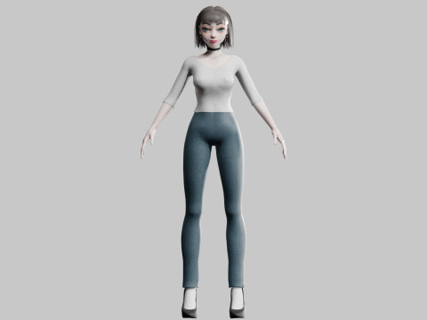 Sweet cute Woman V29790 3D Model