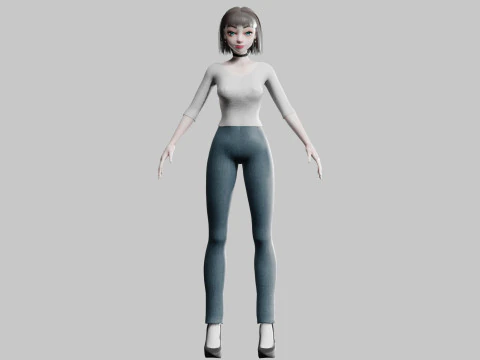 Sweet cute Woman V29790 3D Model