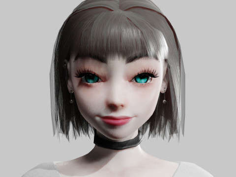 Sweet cute Woman V29790 3D Model