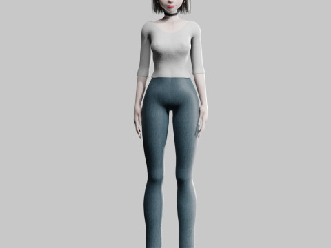 Sweet cute Woman V29790 3D Model