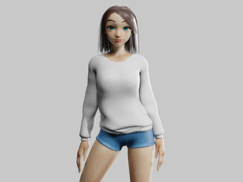 प्यारी सुंदर महिला V27713 3D मॉडल